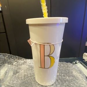 BRAND NEW ⚡️ KATE SPADE - NEW YORK insulated plastic Tumbler w/ Straw and tags⚡️
